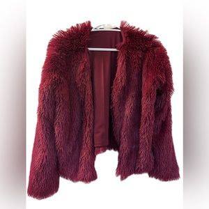 Faux Fur Coat - Red Velvet